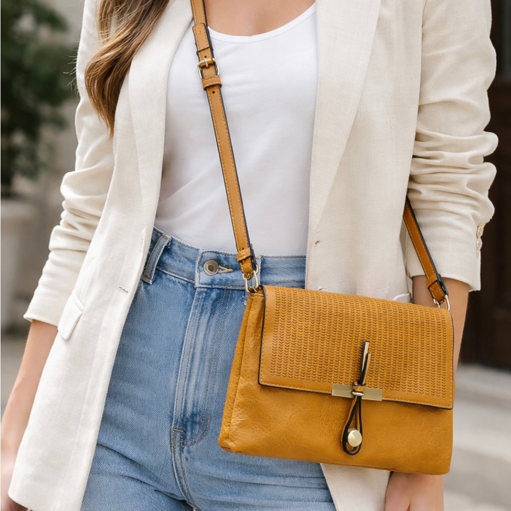 Chic Mustard Crossbody Bag - Classic Women's Shoulder Bag